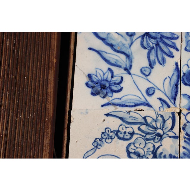 18th Century Tile Mural Panel Depicting a Baroque Jardinière With Flowers, Portuguese, 18th Century For Sale - Image 5 of 16