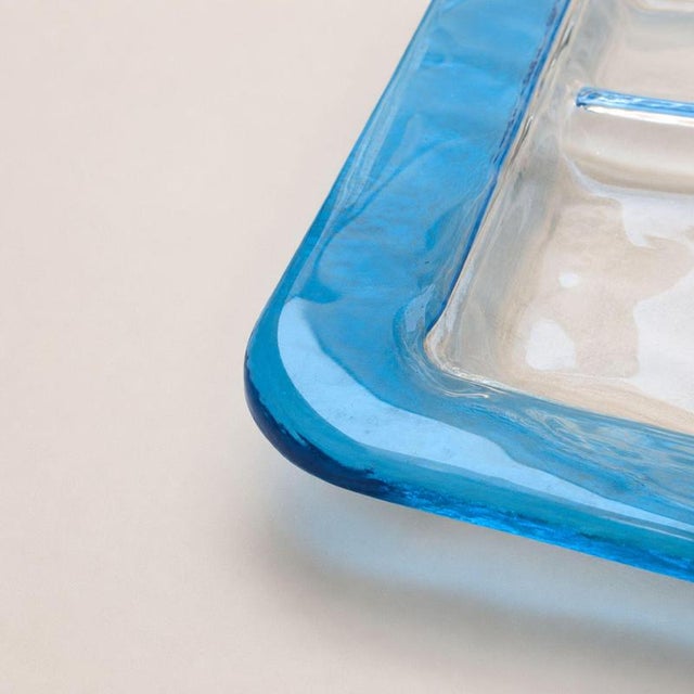 Blue Centerpiece Tray in Blue Murano Glass from Venini, 1970s For Sale - Image 8 of 9