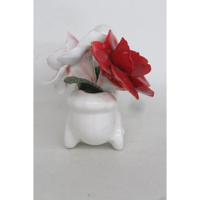 Late 20th Century Thorley Bone China Figurine Poodle Pulling Cart of Flowers Made in England 5156b For Sale - Image 5 of 18