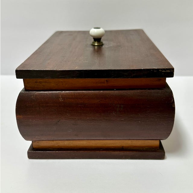 Late 19th Century Antique Mid-Late 19th Century Wood Victorian Tea Caddy Chest/Box With Key For Sale - Image 5 of 12