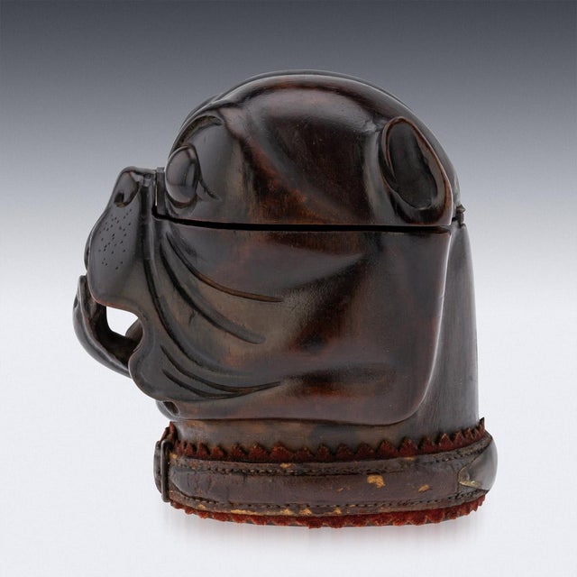 19th Century Victorian Tree of Life Bulldog Inkwell, 1860 For Sale - Image 4 of 18
