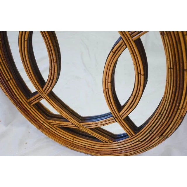 Mid Century Rattan Mirror For Sale - Image 9 of 10