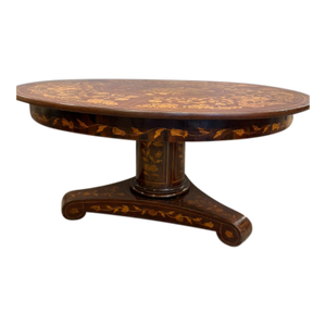 Mid-19th Century Dutch Mahogany Marquetry Inlaid Coffee Table, Circa 1840