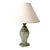 Vintage 1930s Green Glass Table Lamp For Sale