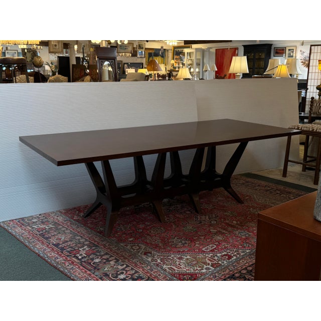 Contemporary Joseph Jeup Sculpted Trestle Dining Table For Sale - Image 3 of 13