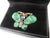 Gemstone Chinese Butterfly Pin 20kt Vintage 40s For Sale - Image 7 of 7