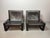 Mid-Century Brutalist Black Leather Lounge Chairs by Atelier Sonja Wasseur, Netherlands, 1970s, Set of 2 For Sale - Image 4 of 10