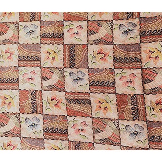 1930s Multicolor Floral Folk Art Antique American Hooked Rug 9'0" X 11'4" Handknotted Wool Carpet For Sale - Image 4 of 6
