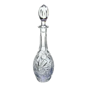 Crystal Glass Pinwheel Decanter W/ Stopper