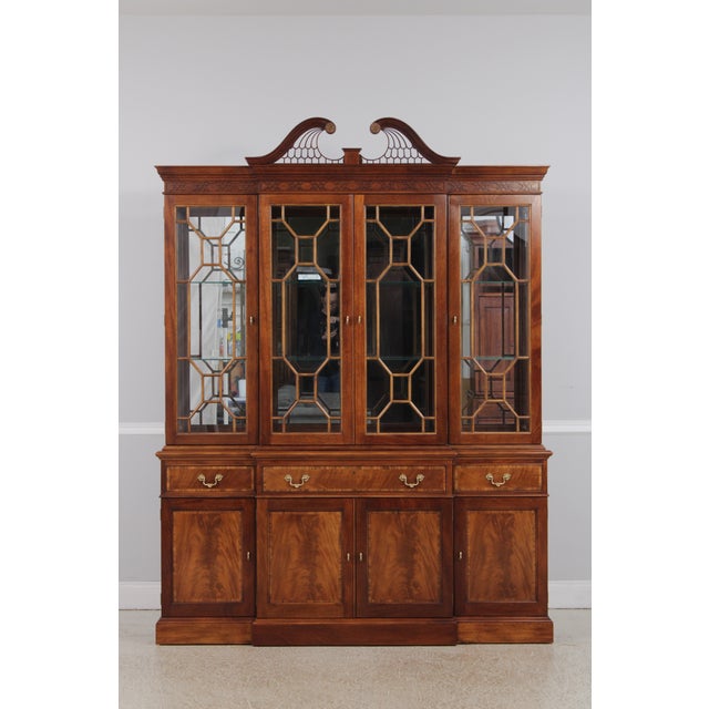 Age: C.1997 Details: Finish no.30 Mahogany Adjustable Shelves Dovetailed Drawer Construction Fine Carved Details High...