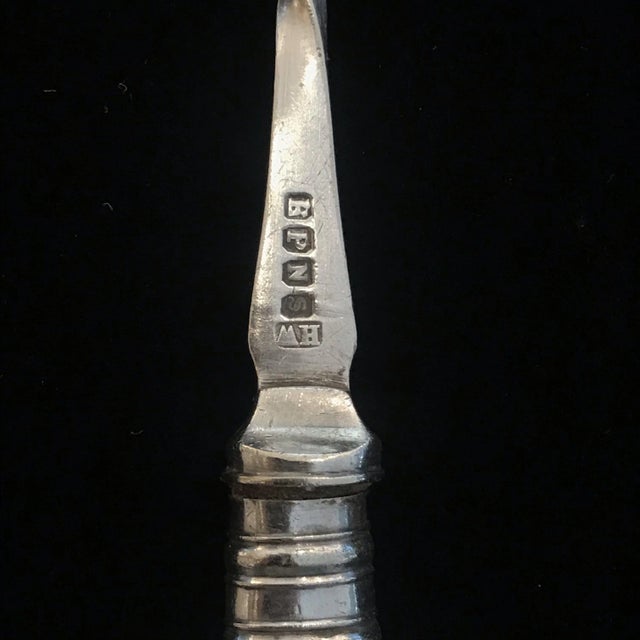 Antique British Silver and Bone Pickle Fork or Serving Fork For Sale In Portland, ME - Image 6 of 8