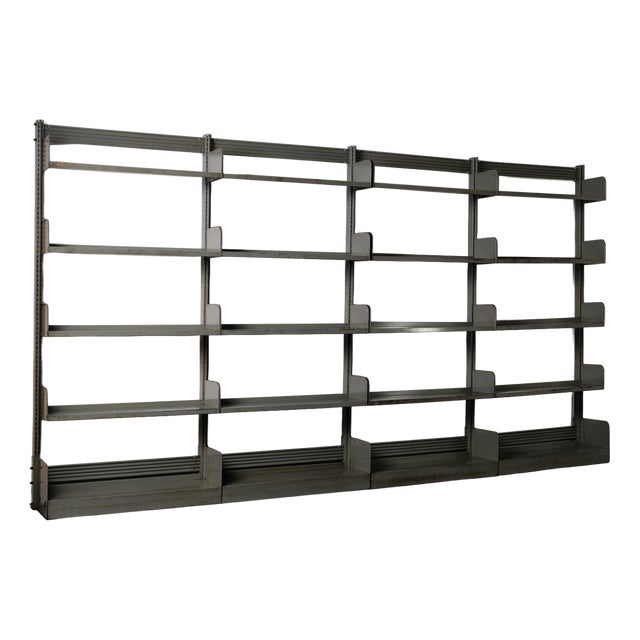 Large Industrial Library Bookcase, 1960s For Sale