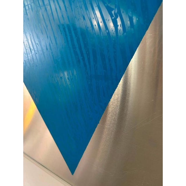 Geometric Composition on Steel, Italy, 1960s For Sale - Image 4 of 6