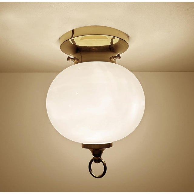 Vintage Glass and Brass Light from Limburg For Sale - Image 6 of 10