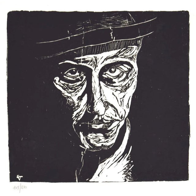 Giuseppe Viviani, Self-portrait, Woodcut, 1920s For Sale