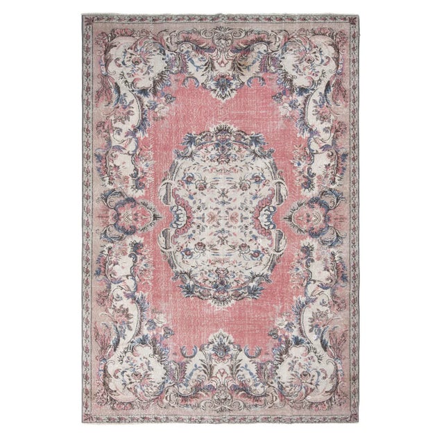 1960s Vintage Distressed Turkish Oushak Rug - 6′10″ × 10′2″ For Sale In Los Angeles - Image 6 of 6