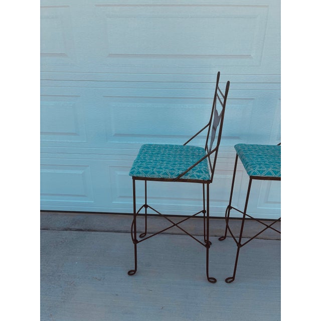 Pair Vintage Teena Iron Works Southwestern Bar Stools For Sale - Image 4 of 12
