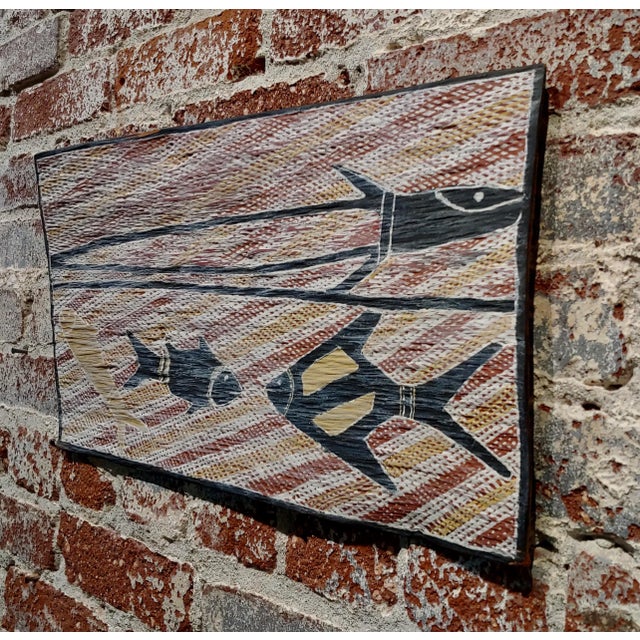 Djakandarra Barracuda Fish 1960s Australian Aboriginal Painting