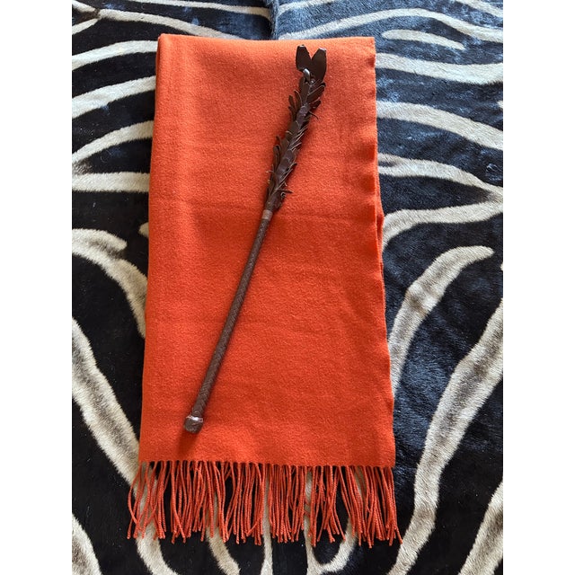 Gorgeous Vintage Leather English Riding Crop. Intricately braided rich dark brown leather handle and shaft. Rounded pommel...
