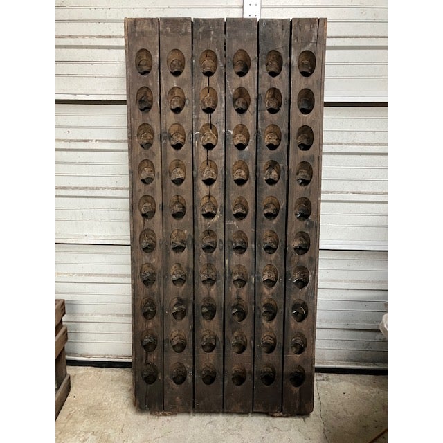 Mid-Century Modern 1950s French Country Riddling Rack Champagne & Wine Rack Stamped v.p 1949 For Sale - Image 3 of 12