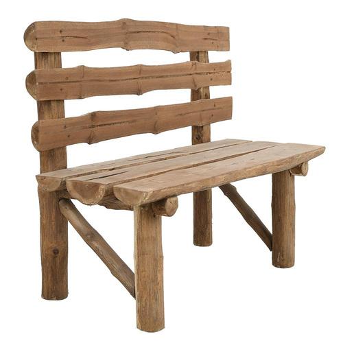 Brown Vintage Rustic Log Bench For Sale - Image 8 of 8