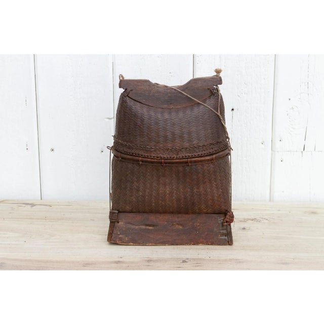 Vintage Rustic Finely Woven Thai Basket For Sale In Los Angeles - Image 6 of 9