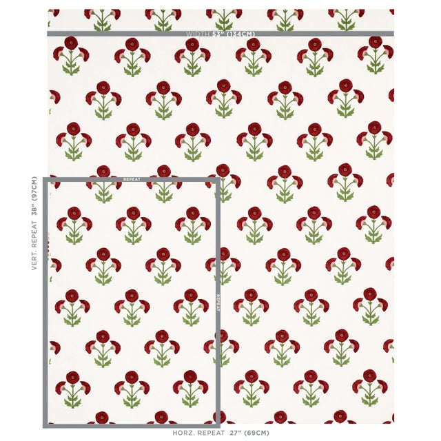 Inspired by traditional Indian hand-block designs, Saranda Flower Embroidery features stylized flowers handprinted on a...