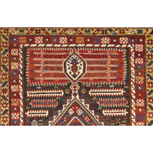 Traditional Antique Caucasian Shirvan Oriental Rug in Small Size with Central Medallion For Sale - Image 3 of 5
