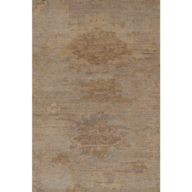 Textile Rug & Kilim’s Oversized Contemporary Oushak Style Rug With Floral Pattern in Beige For Sale - Image 7 of 11