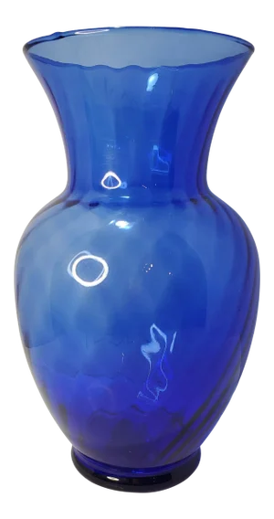Indiana Glass Large Illusions Cobalt Glass Vase