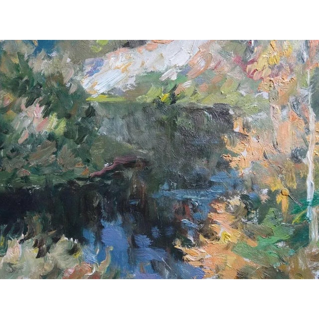 Landscape with the river. 1992, cardboard, oil, 49x68 cm edgars vinters (1919-2014) edgars vinters is working in oil,...