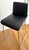 Rolf Benz 626 SINUS Black Leather Skid Bar Stool An elegant Rolf Benz 626 SINUS bar stool designed by Kai Stania,...