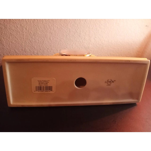 Traditional Vintage Lenox Porcelain Brige Tambour Mantle Clock For Sale - Image 3 of 9