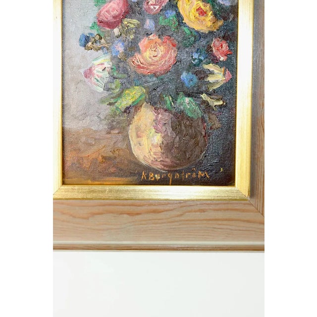 K. Bergström, Floral Still Life, 1960s, Oil on Canvas For Sale - Image 4 of 11