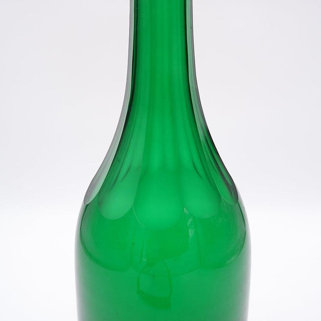 Antique English Green Glass Decanter, 1870 For Sale - Image 6 of 11