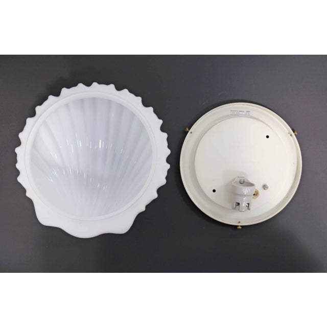 Large Shell Wall Lamp in Opal Glass from Glashütte Limburg, 1970s For Sale - Image 6 of 11