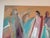 Large Vintage Abstract Figurative Acrylic Painting on Canvas by Hamzik For Sale In Miami - Image 6 of 11