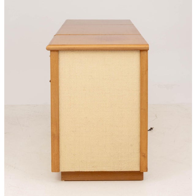Gabriella Crespi Style Vintage Wicker and Walnut Tv Cabinet For Sale - Image 11 of 12