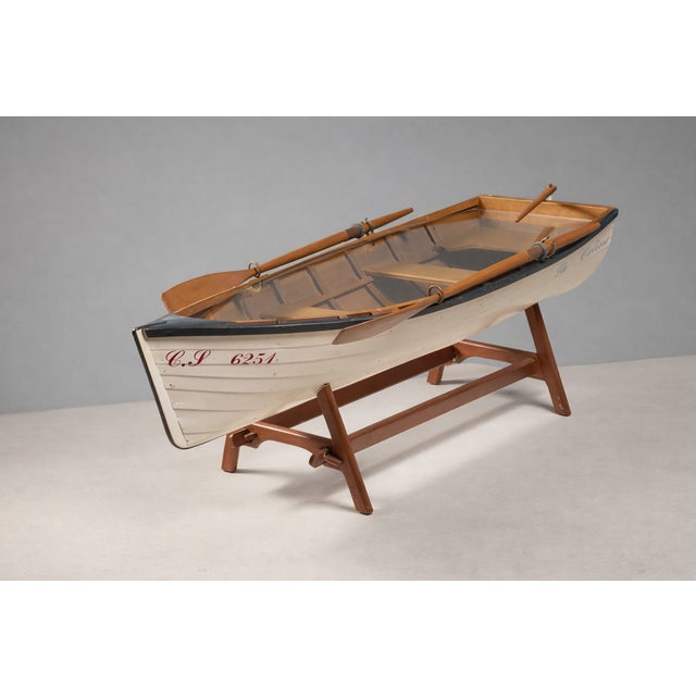 Reimagined Boat-Form Coffee Table with Glass Top For Sale - Image 11 of 11