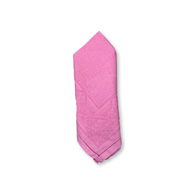 Early 20th Century Antique French Pink Napkins, Set of 12 For Sale - Image 5 of 6