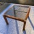 Lucite Glass Panel End Table in Faux Tortoiseshell For Sale In Denver - Image 6 of 12