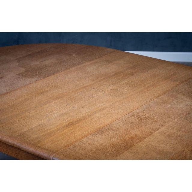 Brown Brutalist Oak Dining Table attributed to Henning Kjærnulf, 1970s For Sale - Image 8 of 11