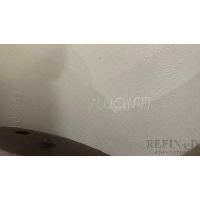 Metal 1990s Swaim Upholstered Counter Stools With Wood Bases and Metal Footrests - Set of 4 For Sale - Image 7 of 16