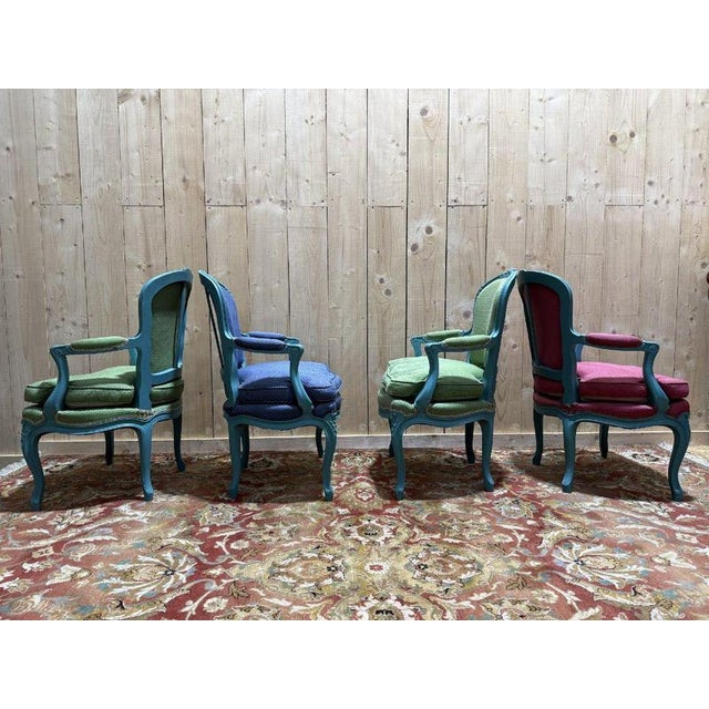 Louis XV Style Cabriolet Armchairs, Set of 4 For Sale - Image 6 of 10