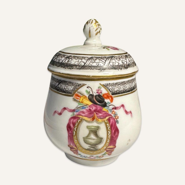 Pair of 18th Century Ludwigsburg Porcelain Pots De Crème For Sale - Image 6 of 9