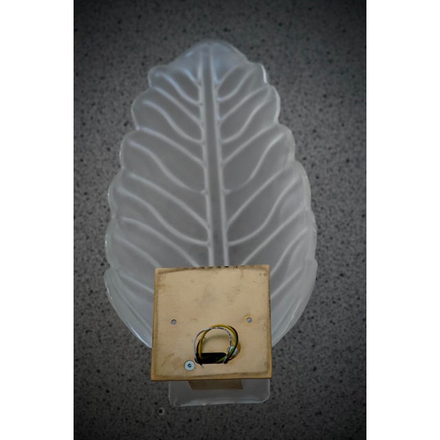 Murano Art Glass Sandblasted Light White and Brass Wall Light and Sconces, 2000 For Sale - Image 6 of 11