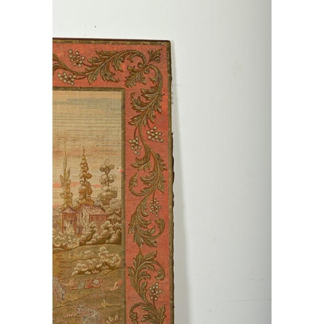 Wood French 19th Century Large Fox Tapestry on Frame For Sale - Image 7 of 12