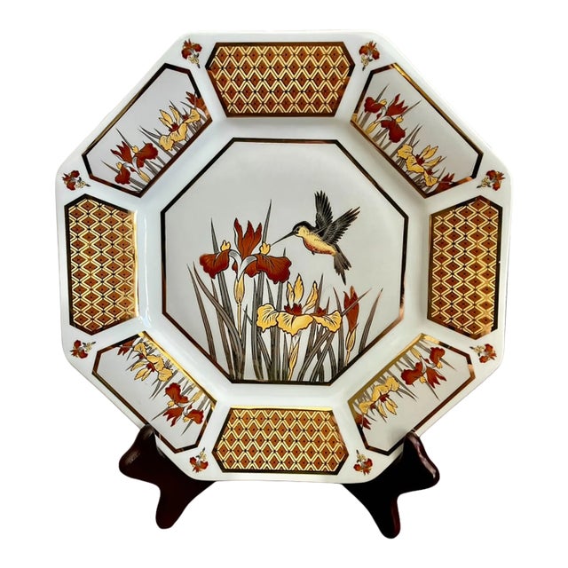 Vintage Porcelain Jamestown China "Golden Nectar" Art of Chokin Octagon Plate For Sale