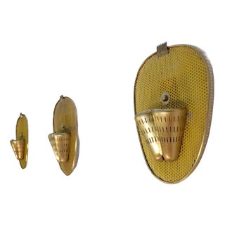 Wall Sconces by Mathieu Matégot for Ateliers Mategot, 1950s, Set of 3 For Sale