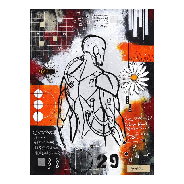 Protocol 29 - Original Contemporary Neo-Expressionist Mixed Media Painting on Canvas by Soren Grau For Sale